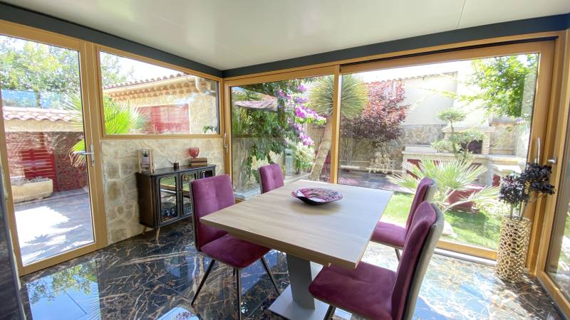 Installation Véranda bois aluminium casa menuiserie