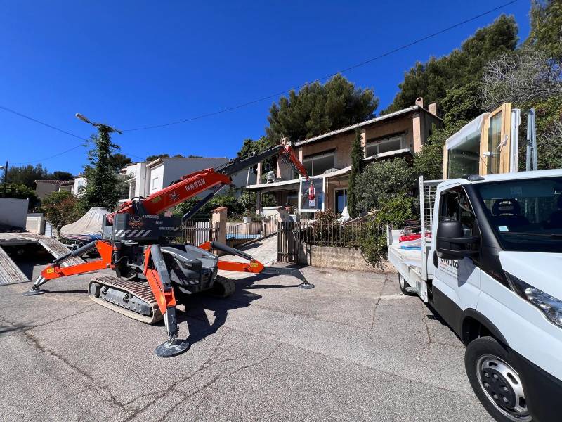 Pose de baie vitrée grande ouverture au 1er étage La Ciotat